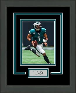 Framed Jalen Hurts Facsimile Laser Engraved Signature Auto Philadelphia Eagles 11x14 Football Photo