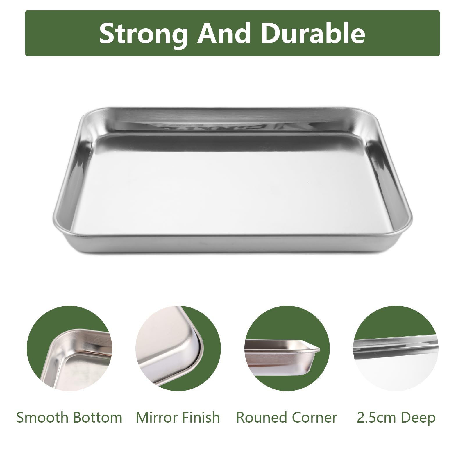 JMIATRY Lot de 2 Plaque De Cuisson Avec Grille 26.5 x 20.5cm