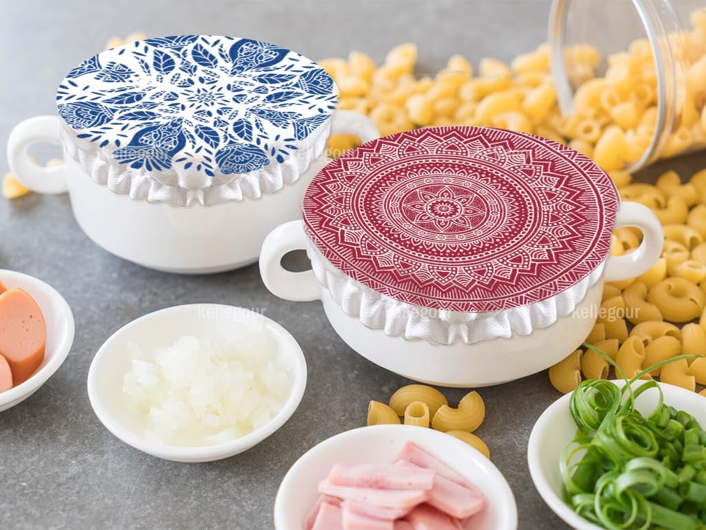 Set Coperchi Ciotole 11 Pezzi - 5 In Tessuto E 6 In Silicone Per Microonde E Frigo - Foto 8