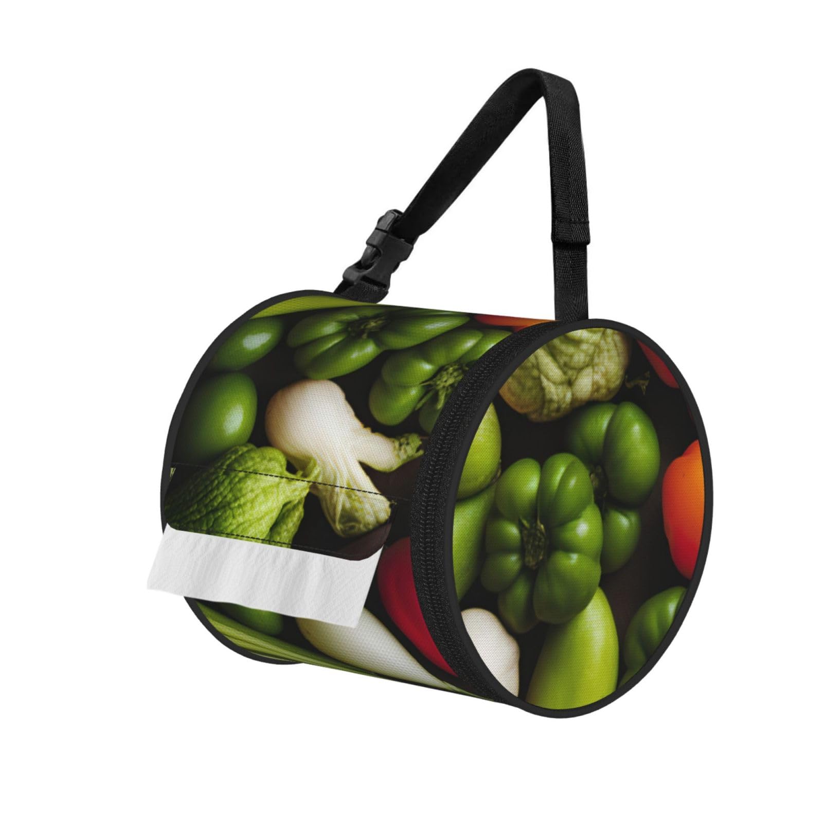 Introduction of various vegetables Print Cylindrical Tissue Holder Bathroom Car Home Office Kitchen Decor Versatile