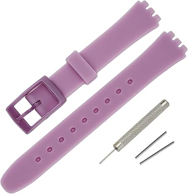 Rihahisy 12mm Silicone Rubber Watch Strap/Watch Band Replacement for Swatch Light Purple