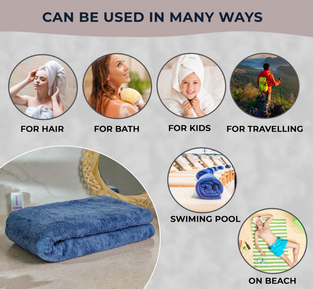 Fezora Microfiber Bath Towels - Soft & Quick Dry -6 Fezora Microfiber Bath Towels - Soft & Quick Dry -6