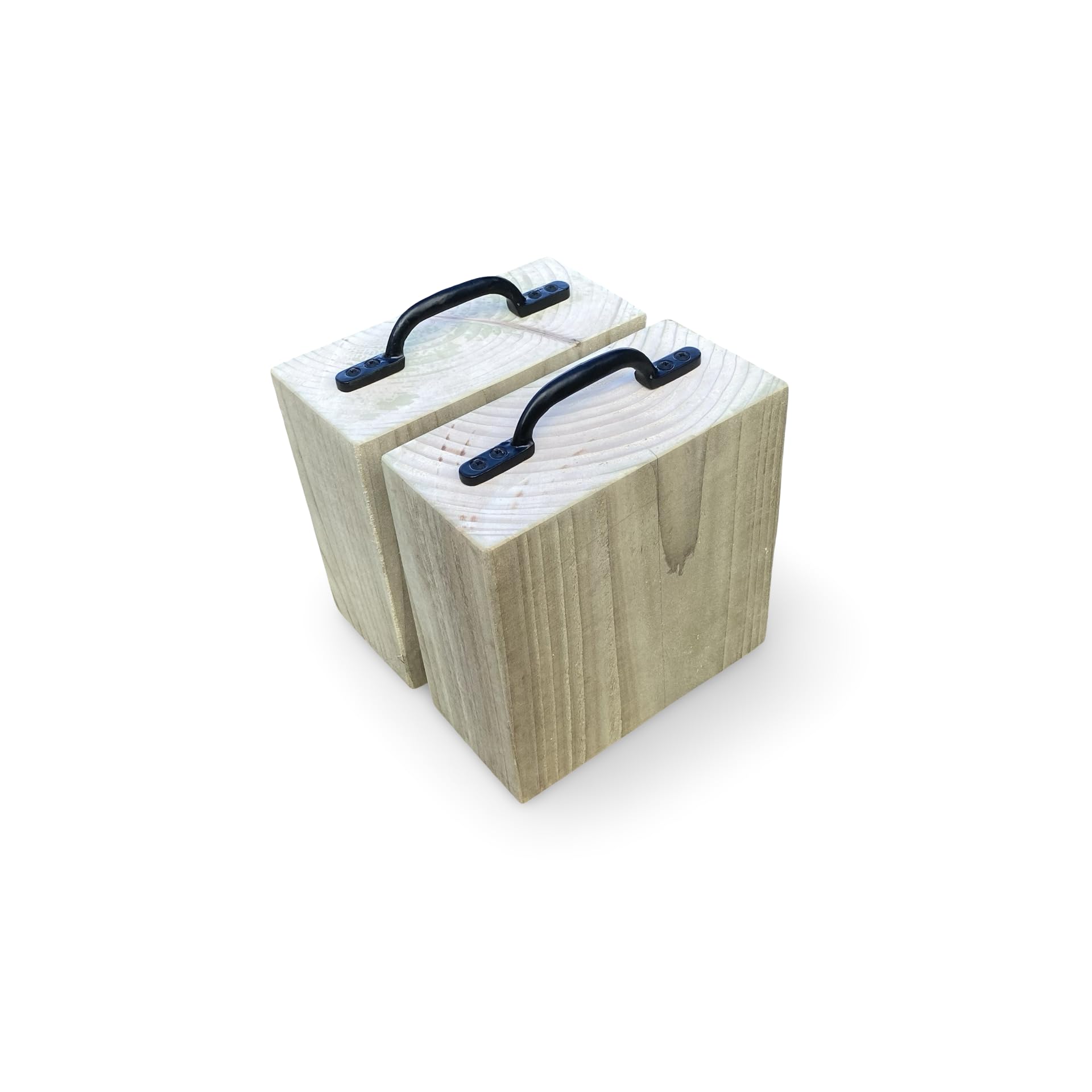 2 x Wooden Rustic Sleeper Door Stops Indoor Outdoor