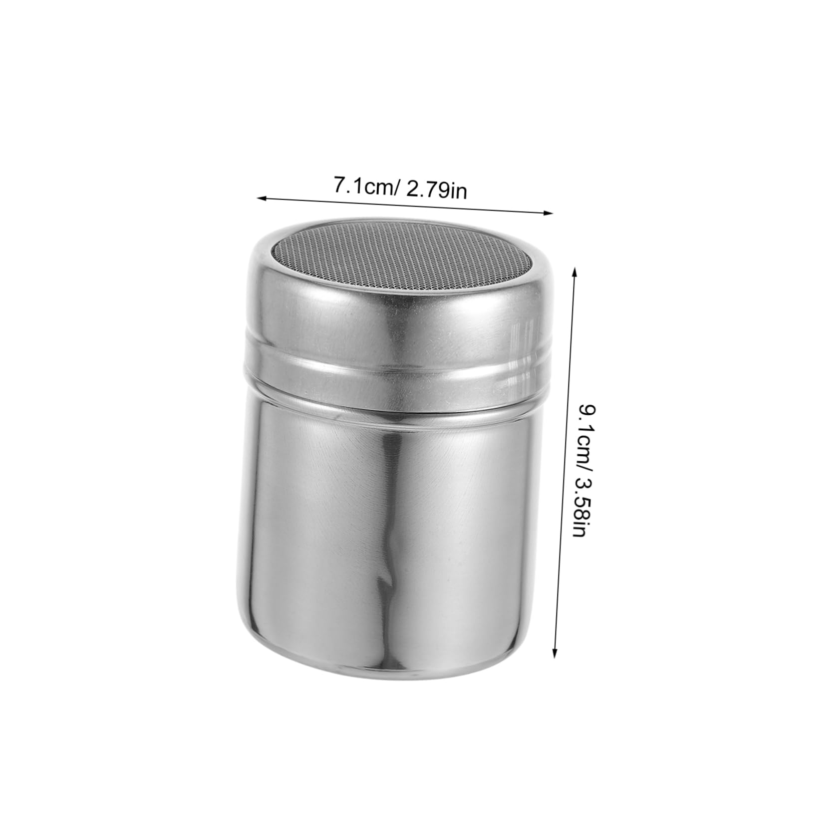 BRIGHTFUFU Stainless Steel Mesh Condiment Jar Spice Container Fine Mesh Shaker Powder Sugar Canister for Baking