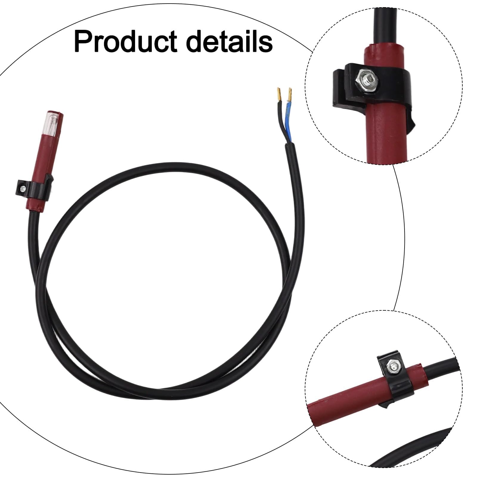Detector de Llama Compatible con QRB1, fotorresistencia, Sensor de fotocélula para Quemador diésel (5 cm, roja/Negra)