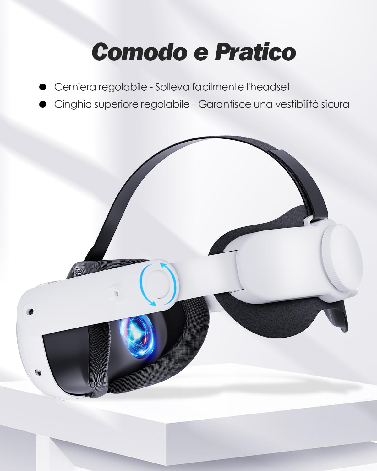 SUPERUS Cinturino per Testa per Meta Quest 3S/Quest 3 - Head Strap Sostitutiva per Quest 3S/Quest 3, VR Accessori per Meta Quest 3S/Quest 3 - Comfort Migliorato, Riduzione della Pressione sulla Testa