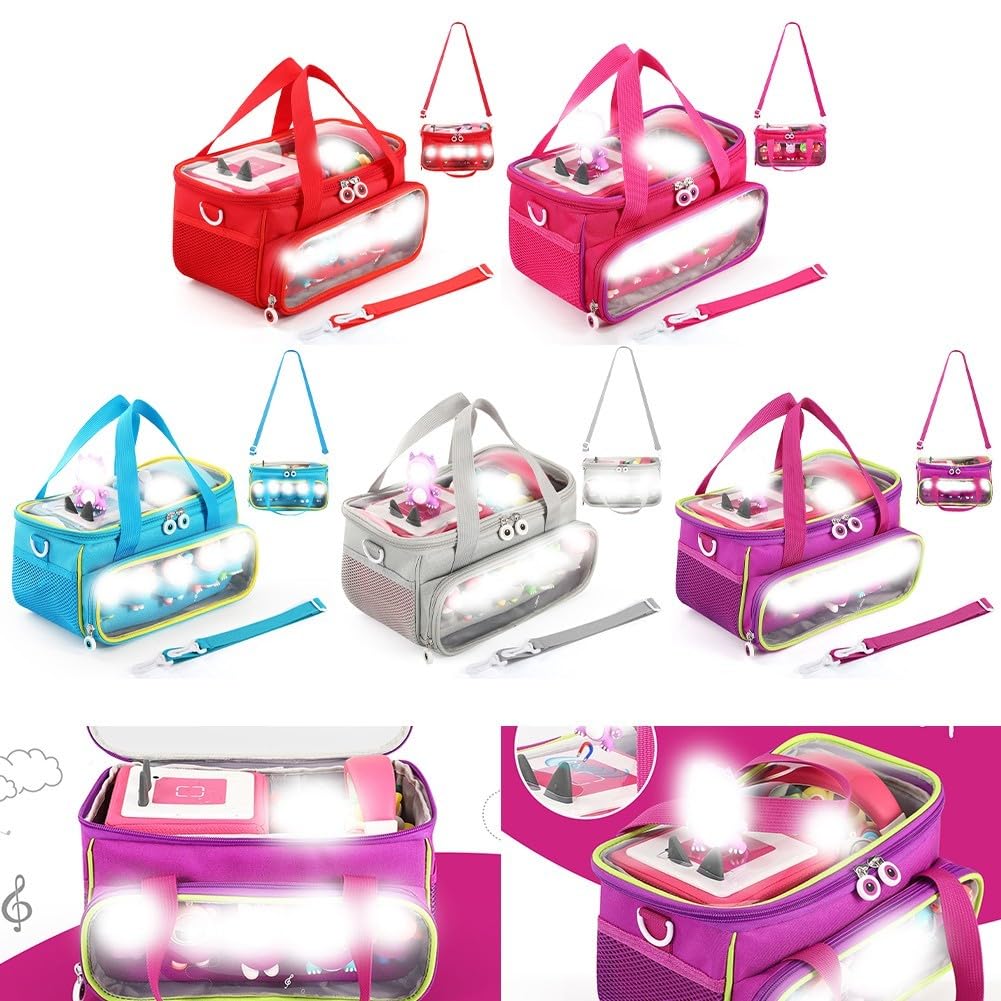 Rangement pour Tonies, étui de transport portable, pour kit de démarrage Toniebox et figurines, sac de transport pour débutant et accessoires de rangement (rouge)