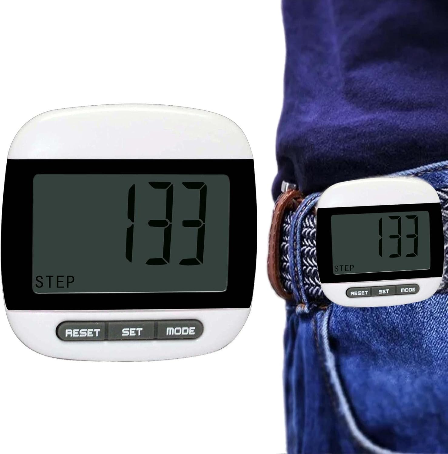 Simple Step Counter,Step Clip On Step Counter with Large Display