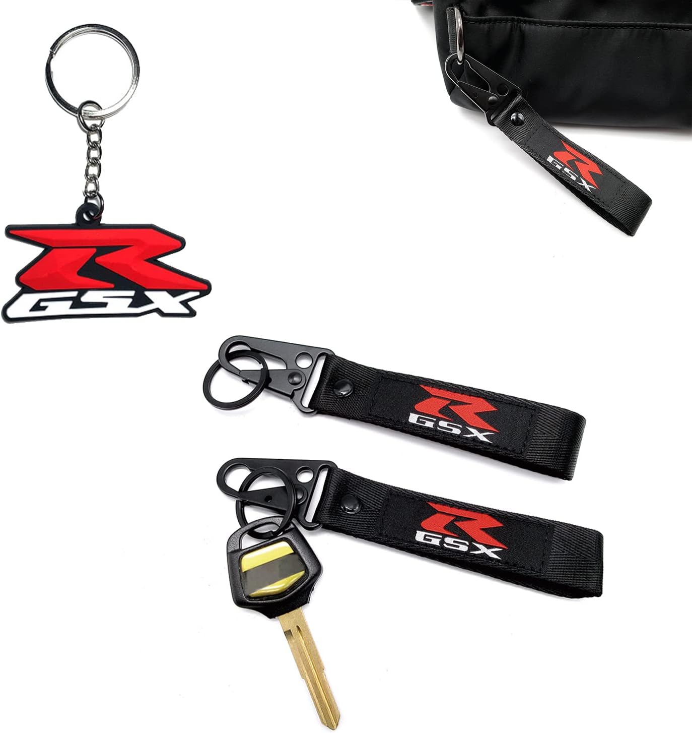 Motorcycle Key Ring 3D Embroidery keychain for Suzuki GSXR 600 750 1000 GSX1300R GSF 650 K1 K2 K3 K4 K5 K6 K7