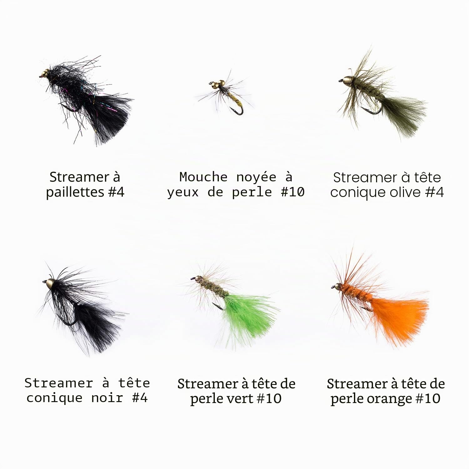 BASSDASH Ensemble de Mouches de pêche à la Mouche Pêche à l'achigan à Grande Bouche avec boîte à Mouches, avec Mouches sèches/Mouches noyées, nymphes, banderoles, Poppers
