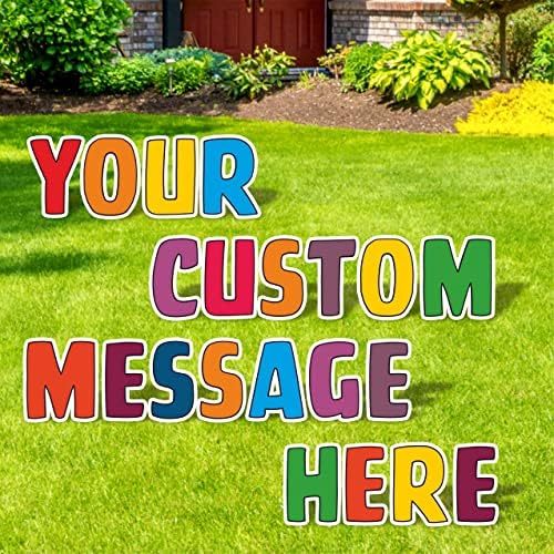 Personalize Letter Yard Signs | Build Your Own Sign | Custom Outdoor Decorations | Birthday | Graduation | Wedding | Engagement | Anniversary | Baby | 18" Letters with Stakes (COLORFUL)