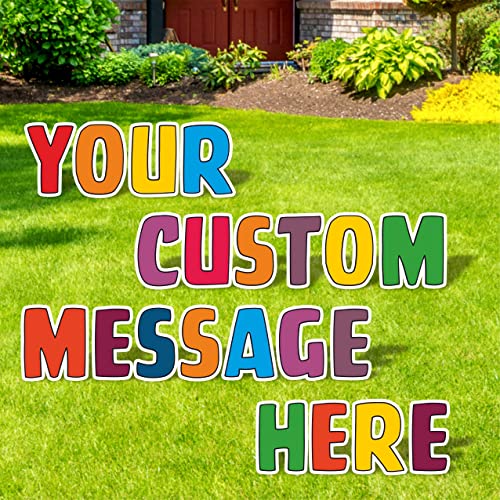 Personalize Letter Yard Signs | Build Your Own Sign | Custom Outdoor Decorations | Birthday | Graduation | Wedding | Engagement | Anniversary | Baby | 18" Letters With Stakes (Colorful) #TOP15