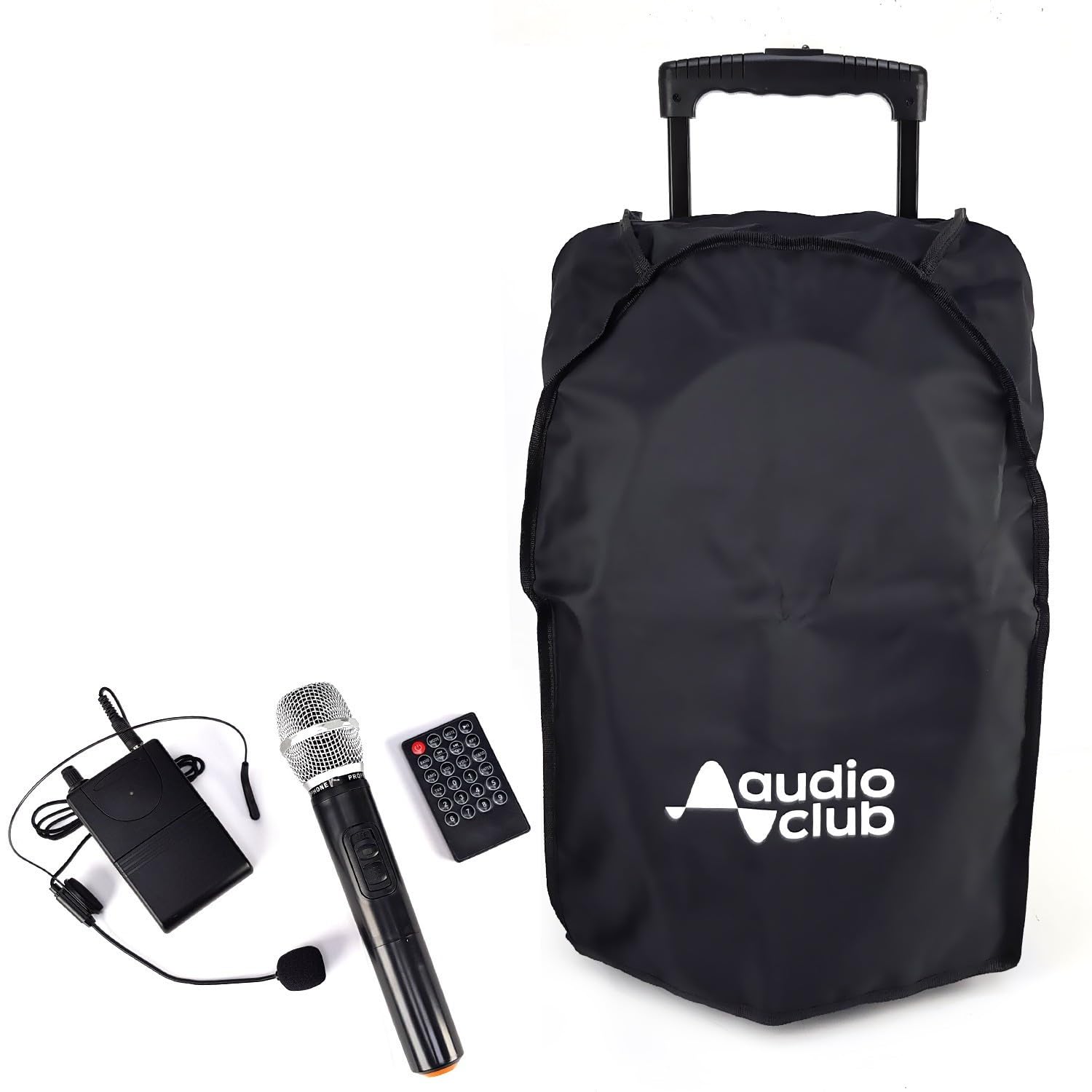 Audio club Enceinte Professionnel Portative 12" 350/700W - MOOV12 - USB Bluetooth Line Radio FM - Batterie - 2 Micros UHF
