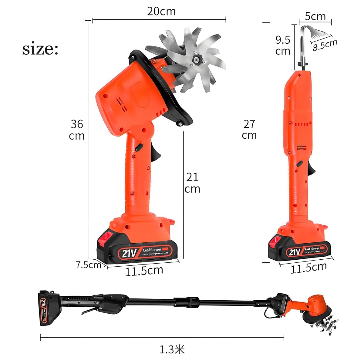 Cultivatore del Tiro da Giardino Elettrico, Rotavatore da Giardino Leggero con Zappa di Scavo Elettrico E Polo Telescopico, Due Batterie, Larghezza di Lavoro 10 Cm, Rototiller per Giardinaggio
