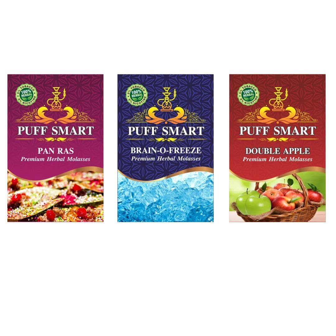 Puff Smart Herbal Flavour Paan 360, MR. Ice Freezer and Double Apple Combo (Pack of 3) (100% Nicotine and Tobacco Free) (B08TWG7WG5) Amazon Price History, Amazon Price Tracker
