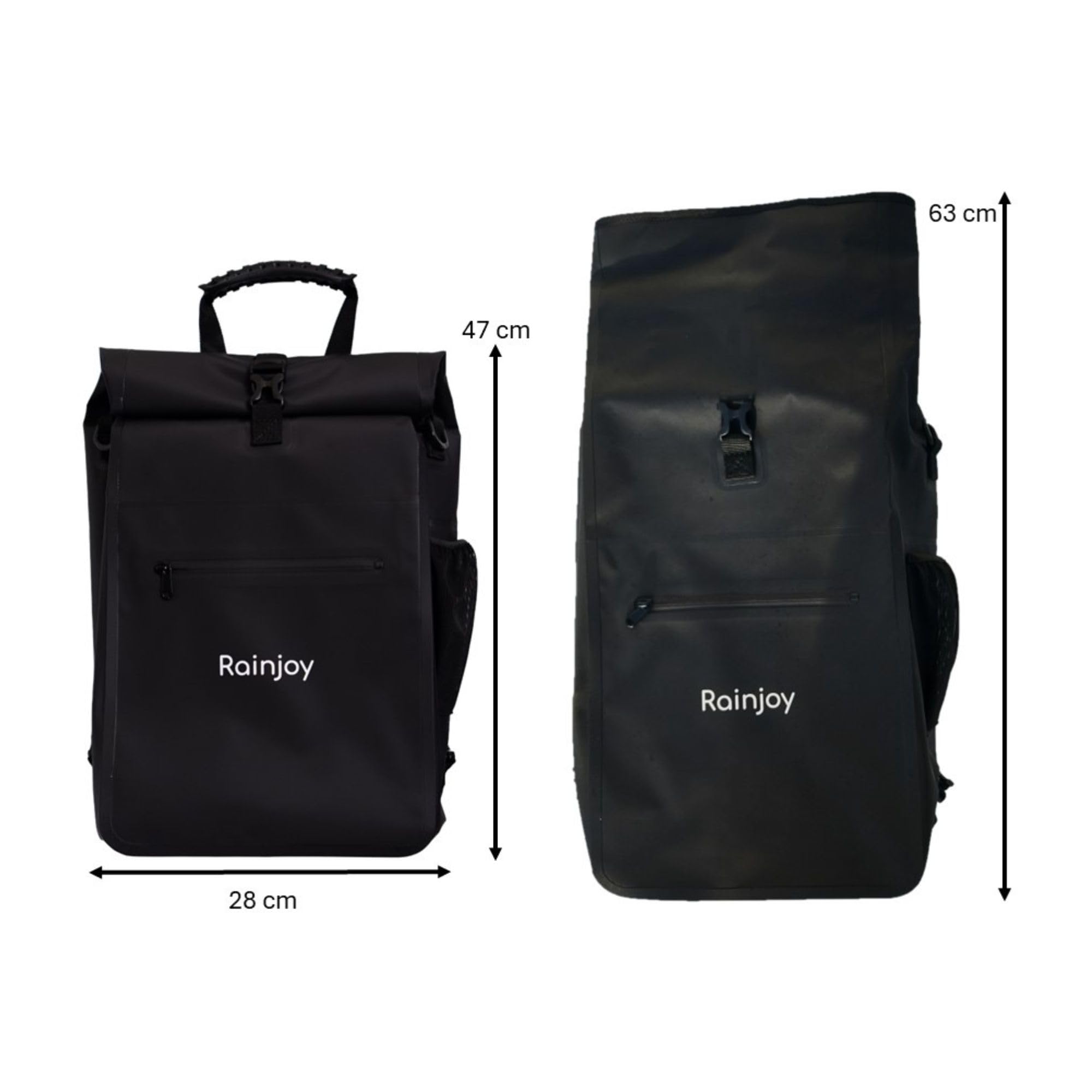 Zaino da bicicletta impermeabile 3in 1 25L adattabile Borsa portabagagli a tracolla (nero)