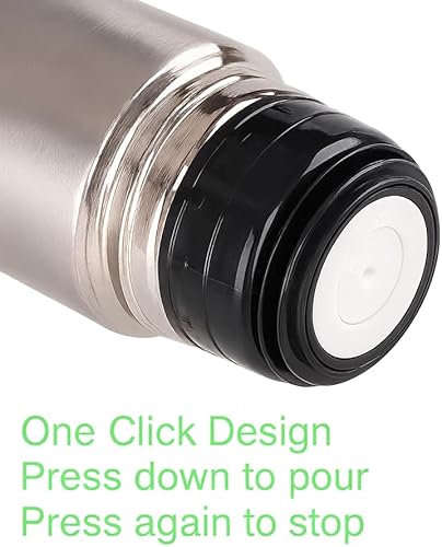 Miniatura 7 de Pequeño termo de café de 16.9 onzas líquidas | Botella de agua térmica para té, bebidas calientes y frías, acero inoxidable sellado al vacío, termo