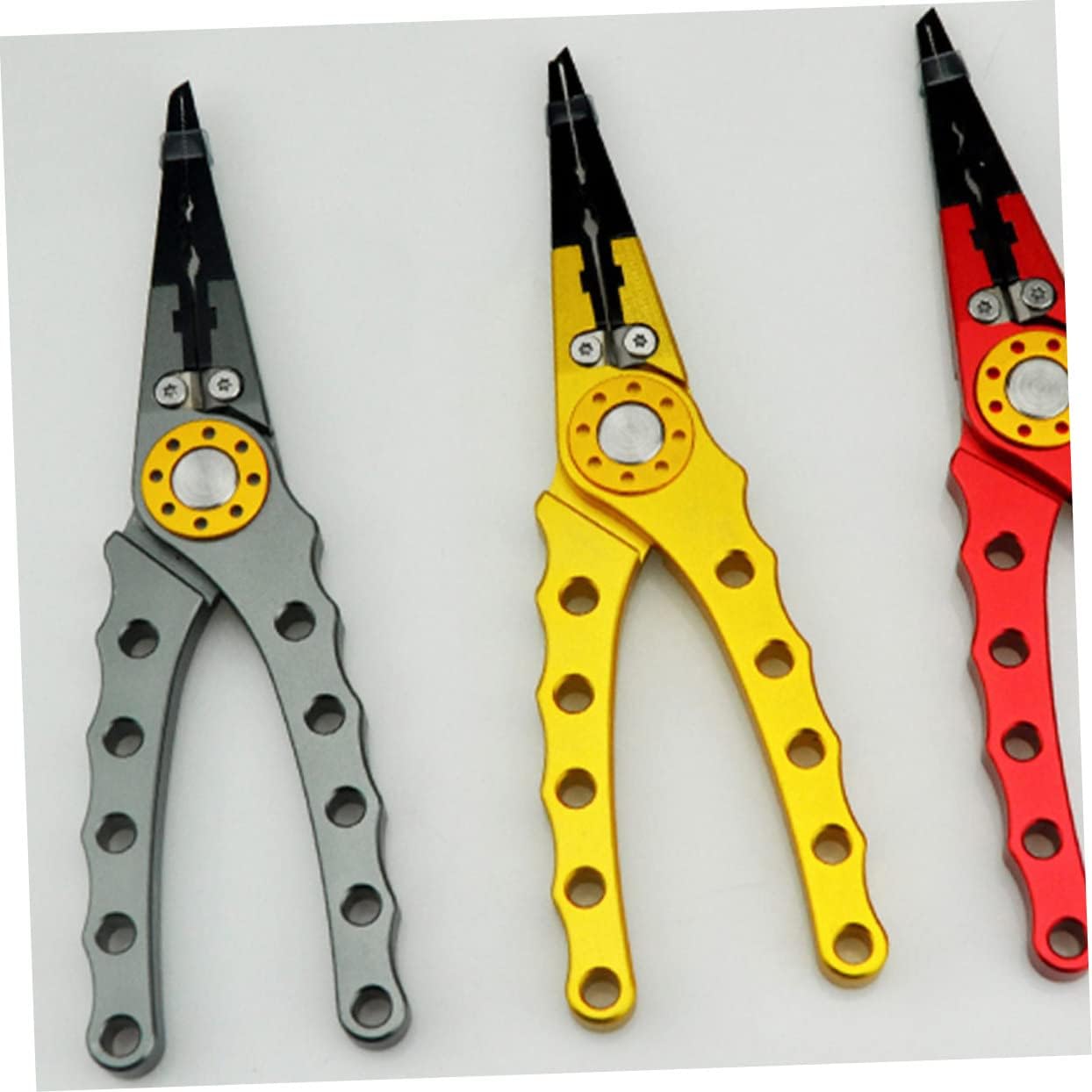 Happyyami Aluminum Alloy Fishing Pliers with Non Slip Handles Multi Function Scissors and Wire Cutter Fishing Tool for Hook Removal and Line Cutting Grey