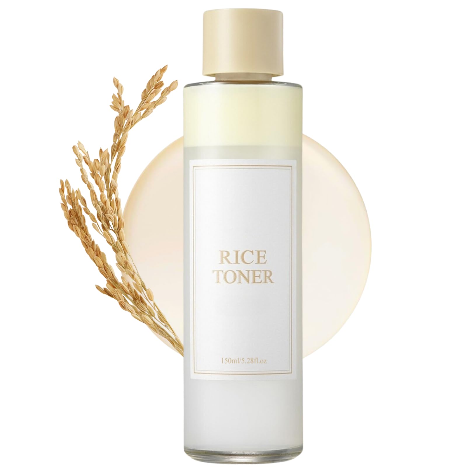 Rice Glow Milky Toner, Rice Milk Toner for Glass Skin, Rice-Water Toners, Niacinamide, Ceramides, Hydrating Toners for Face to Nourish, Smooth Skin, Korean Skin Care, All Skin Type - 150m/5.28fl.oz
