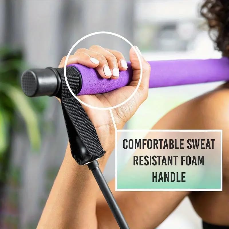 AANAHIL Portable Pilates Bar Kit with Resistance Bands, Full Body Workout, for Back, Abs, Arms, Hips, Chest and Legs 4