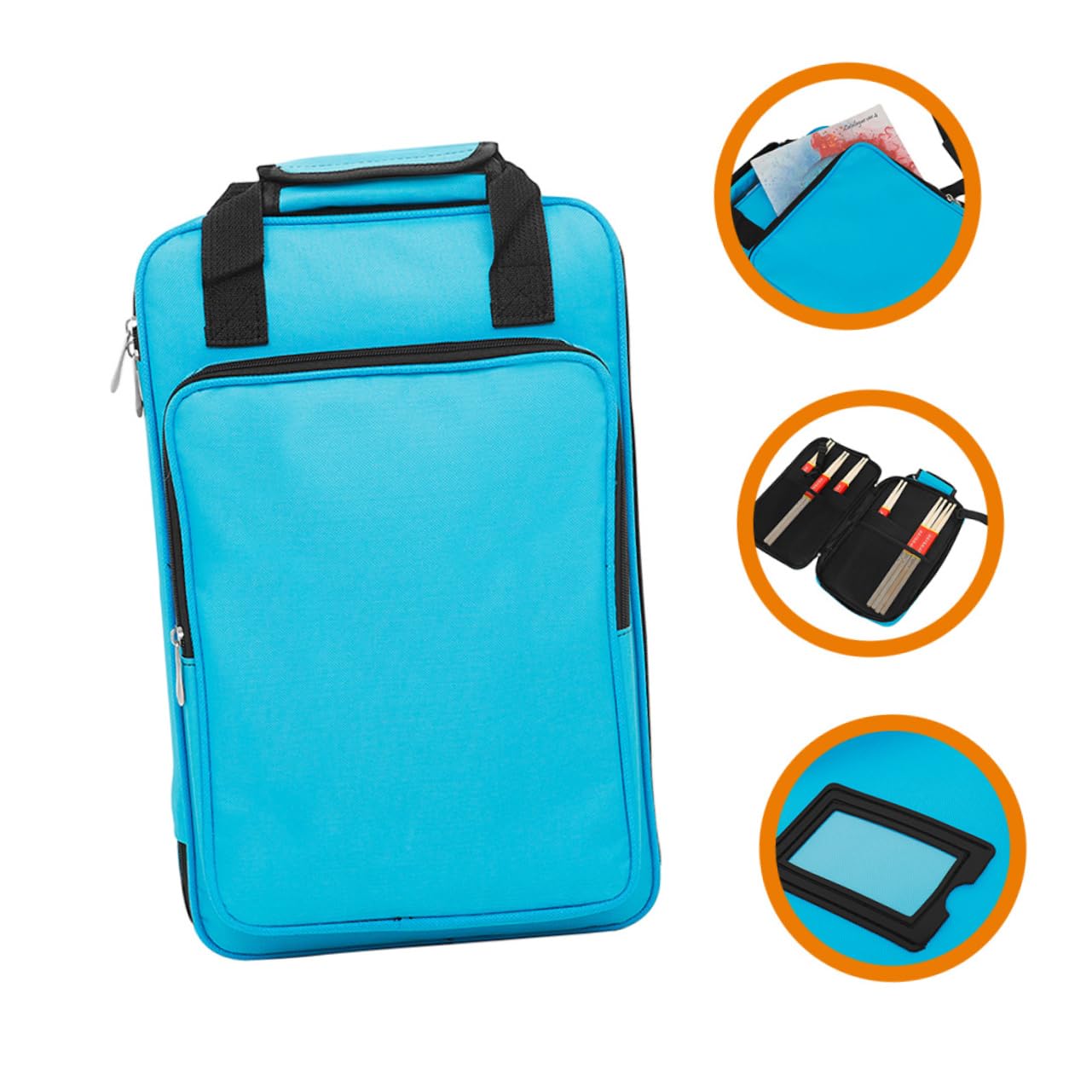 BESPORTBLE Borsa per Bacchette da Batteria Oxford Tracolla e Manici Comodi per Trasporto, per Percussioni e Custodia Portatile