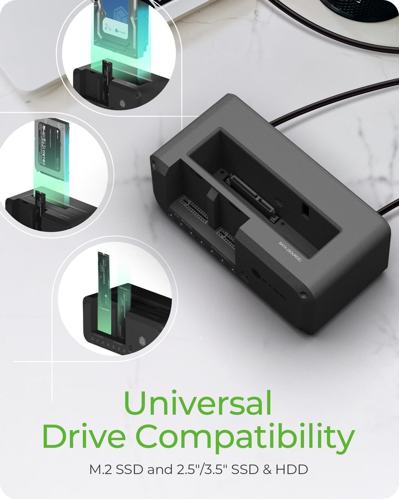 Icy Box HDD/M.2 NVMe SSD Docking Station USBen 2 (10 Gbit/s) – Bild 5
