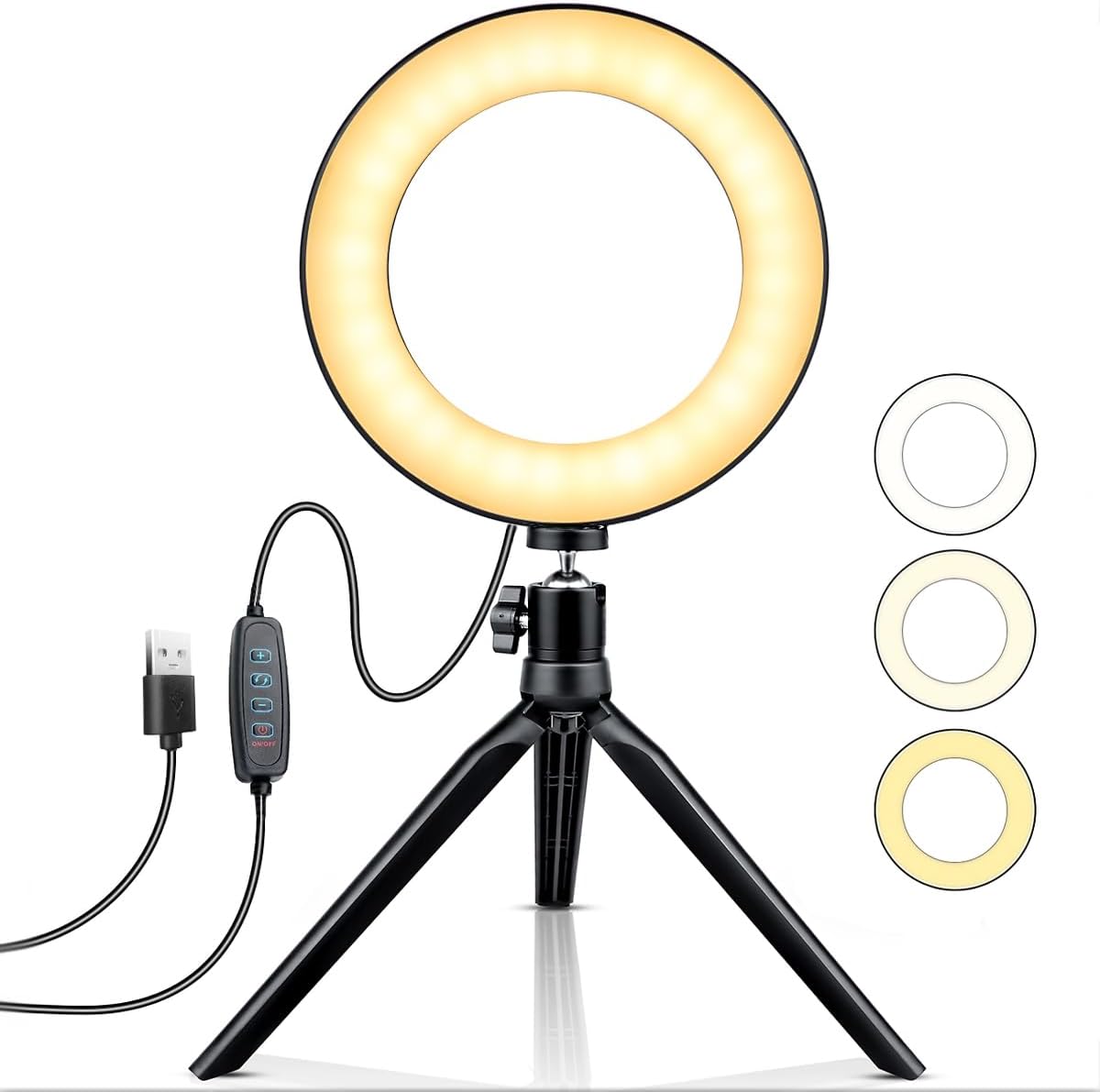 Ring Light for iPhone, Video Conference Kit, 8" Ring Light with Stand & 10 Brightness Level，Selfie Light for Remote Meeting