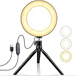 22" LED Ring Light, with 75" Tripod/LCD Display/3 Phone Clips/ 2 USB Ports/Wireless Remote, Adjustable 2600K-6500K Color Temperature, for YouTube Facebook Live TikTok Video Recording Vlog