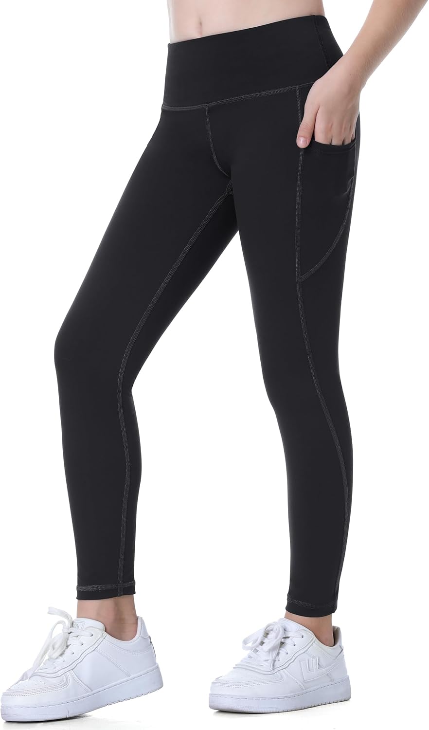 Heathyoga Girls Leggings with Pockets Athletic Leggings Girls Pants Clothes for Teen Girl Kids Dance Workout