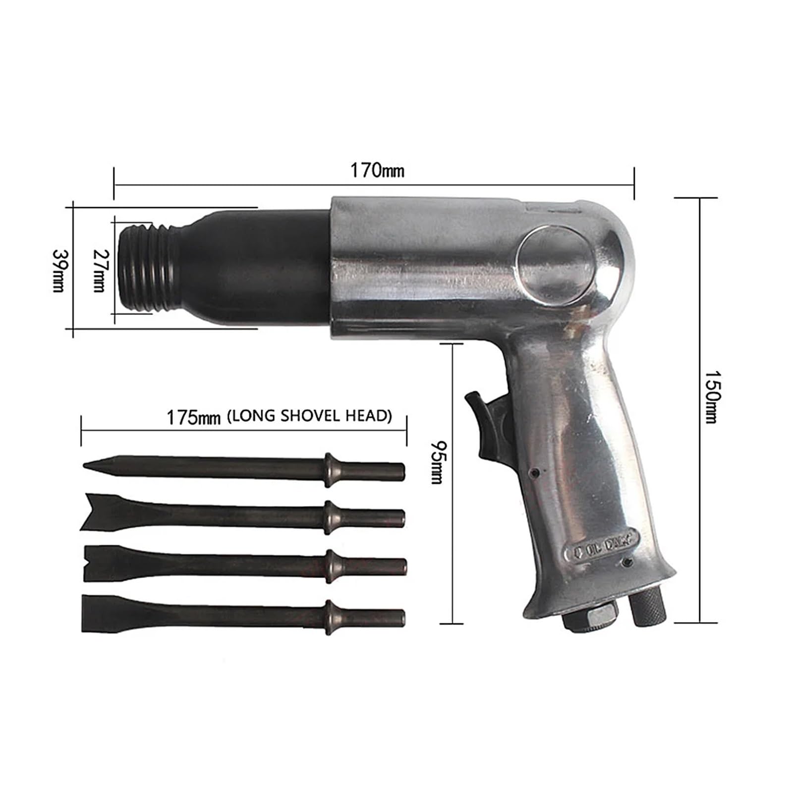 DłUto Pneumatyczne Dłuto Pneumatyczne Z Uchwytem Elektrycznym, Proste, Wybór Pneumatyczny, Typ Udarowy, Wiórkowanie, Klocki Hamulcowe, Pistolet Do Usuwania Rdzy Precyzyjny I Mocny