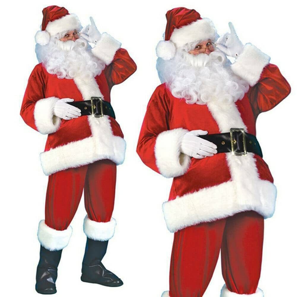 サンタクロースの服装大人のサンタのお父さんのスーツ男の婦人の金糸のクリスマス 61so7OZ45hL.jpg
