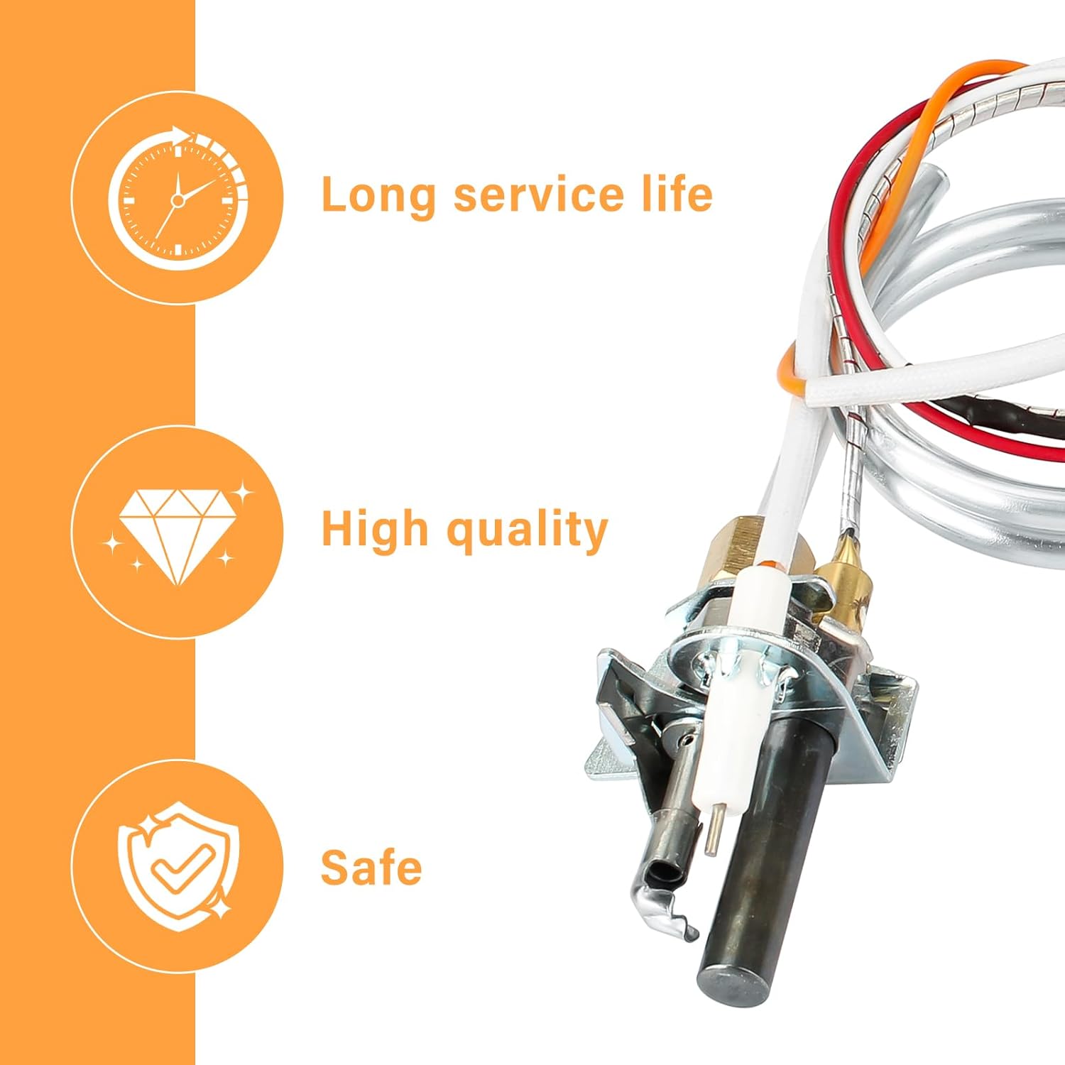 100112330 9007876 9007877 Water Heater Pilot Assembly Compatible with 300 301 Series Whirlpool, Fit for A.O.Smith, American, State, Kenmore, Reliance, Replace for Water Heater Gas Thermopile Assembly