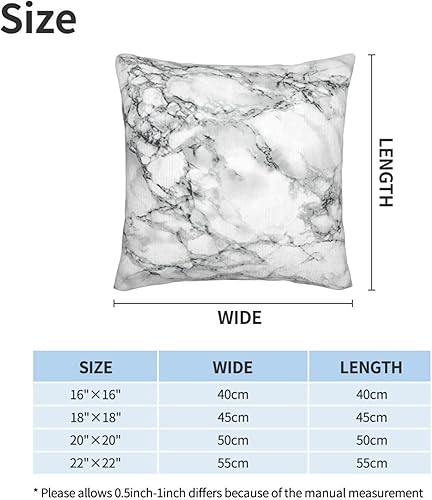 Miniatura 2 de Perinsto Juego de 2 fundas de almohada decorativas de mármol blanco y negro para sofá, cama, decoración del hogar, 18 x 18 pulgadas