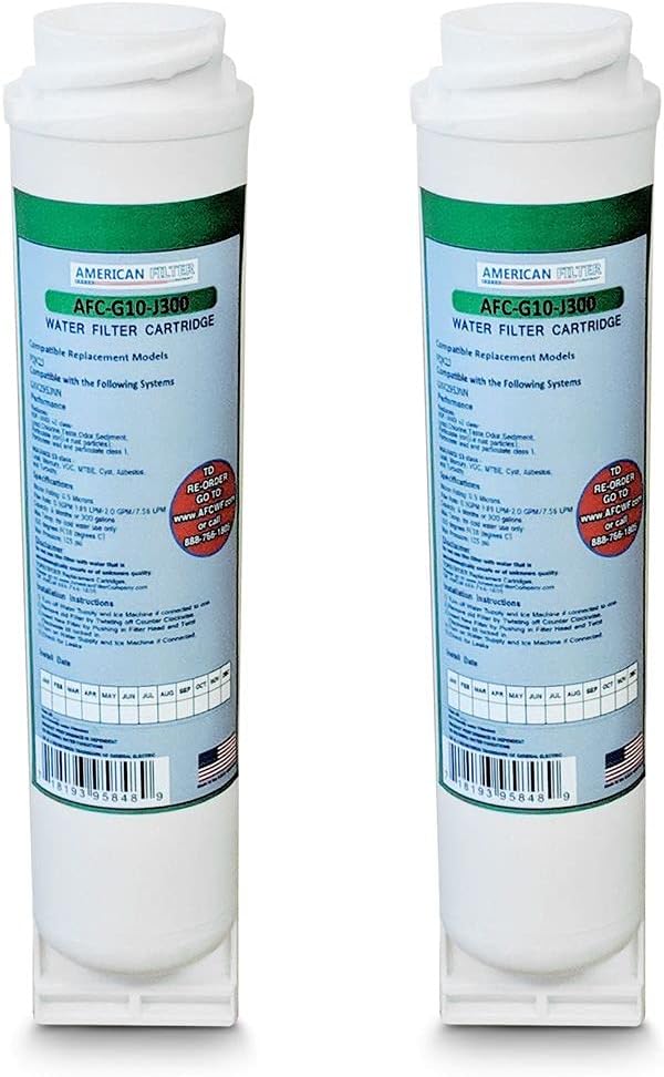 American Filter Company®, Water Filter, Model # AFC-G10-FQK2J, Compatible with to GE(R) FQK2J UnderSink Water Filters 2-Pack