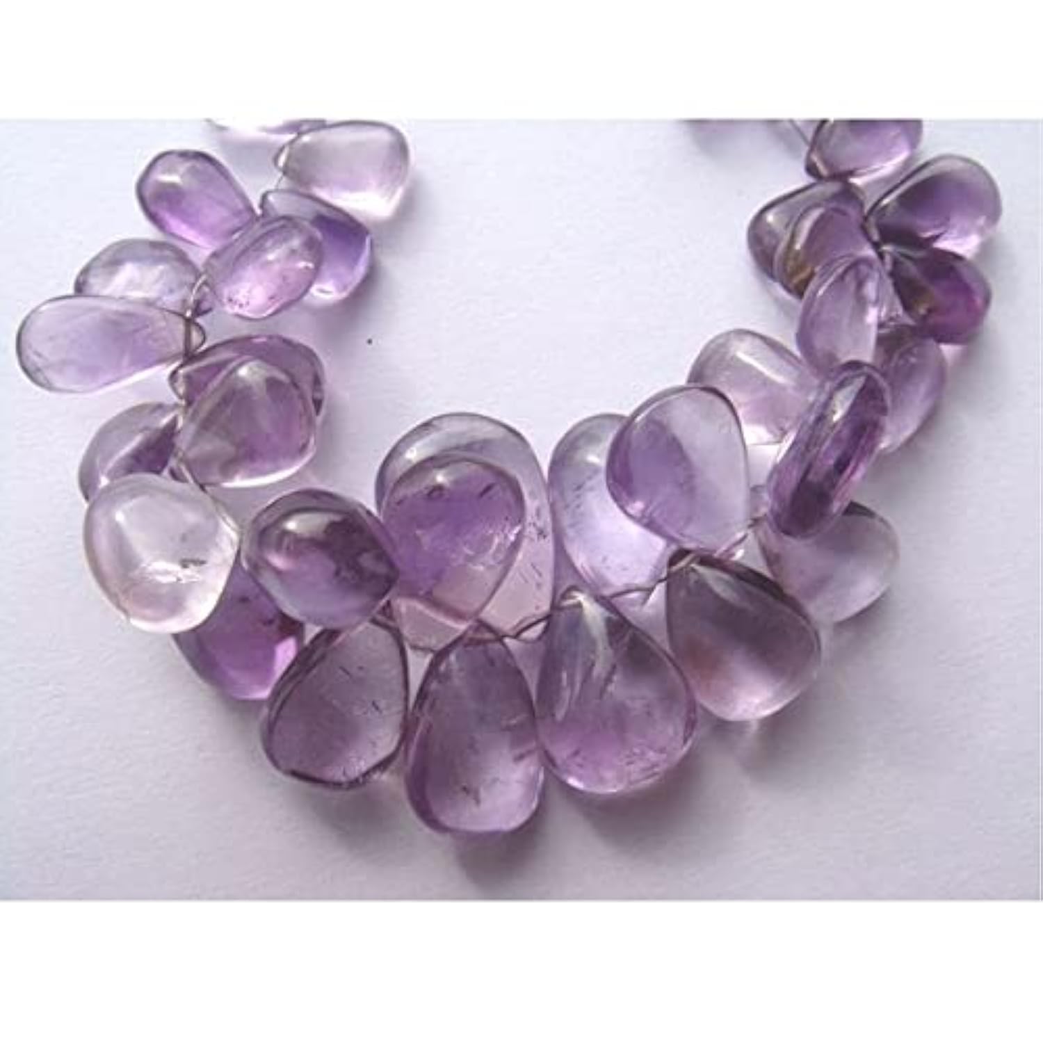 Amethyst Amethyst Pear Shaped Plain Drops en rang de 8 pouces pour fabrication de collier