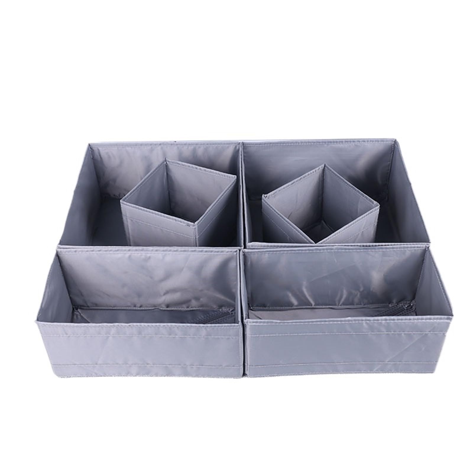 CGUOHU Washable Folding Cloth Underwear Sundries Storage Organizer Box Set For Wardrobe Storage(Grey 12-piece set)