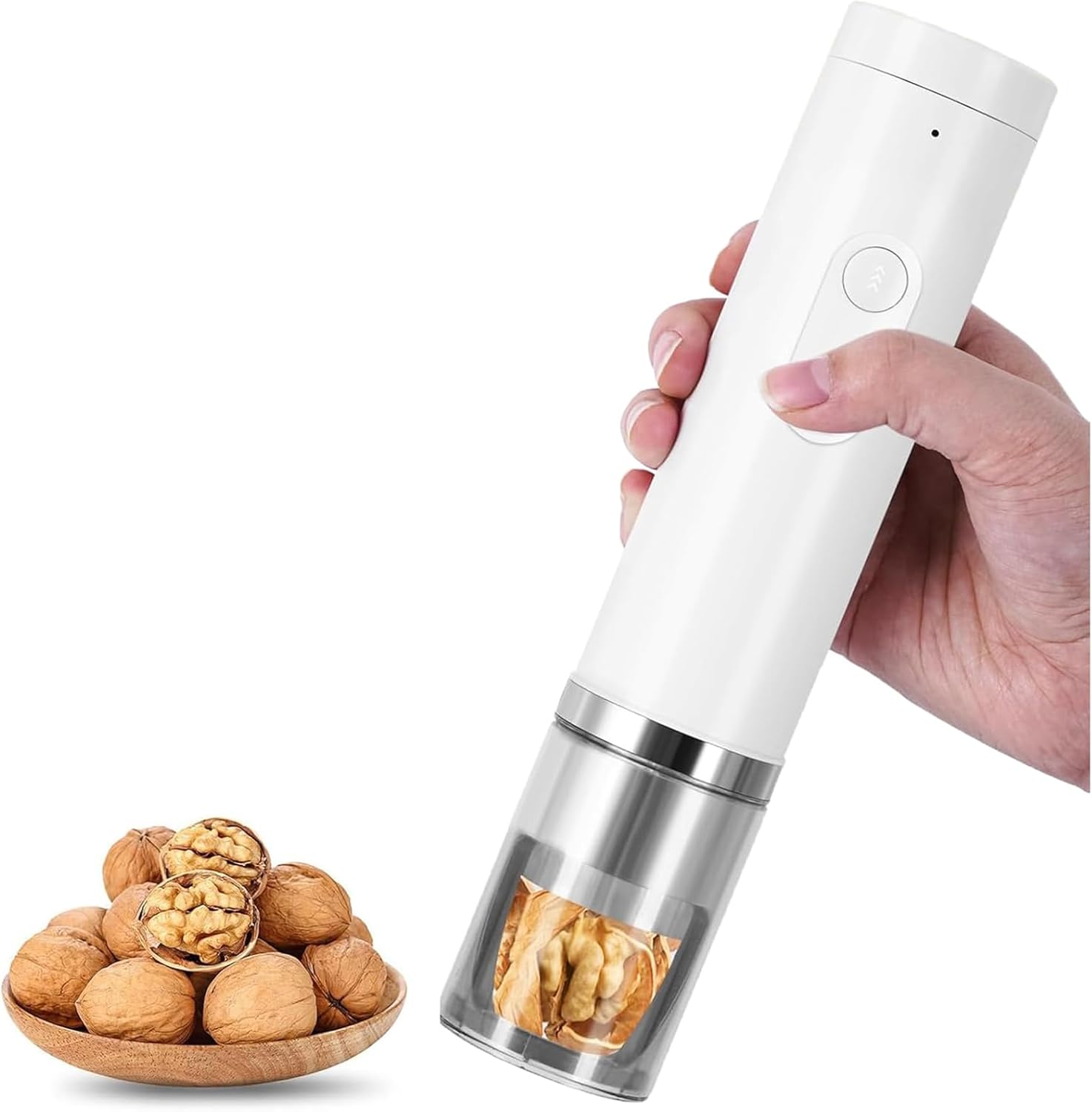 Electric Nut Cracker, 40-50 Lbs Multifunctional Nut Cracker Sheller with 360° Splash-Proof Design, USB Rechargeable with Visible Window, Removable for Cleaning, for Walnuts, Pecans, Almonds