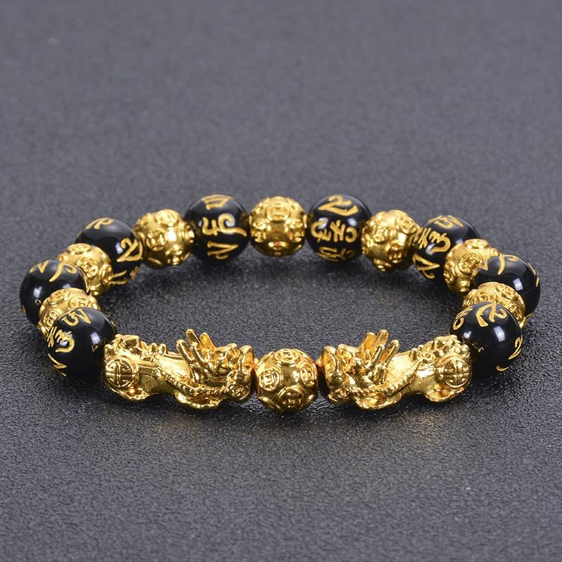 Feng Shui Bracelet, Black Obsidian Pixiu Bracelet for Wealth, for Men Women with Gift Box - Image 5