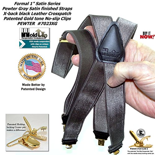 Image of Hold-Up Formal Series Men's X & Y-Back Suspenders with No-Slip Clips | Available in traditional X-back and Y-back styles for business, formal, and dress occasions.