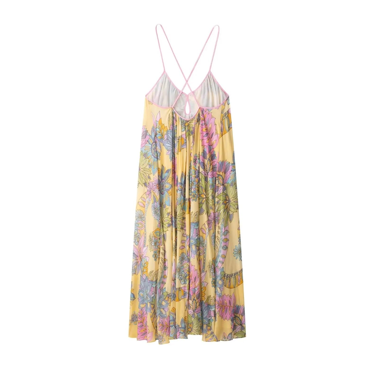 Fond De Robe Femme Robe d'été tendance for femme, dos nu, bretelles, imprimé, tempérament