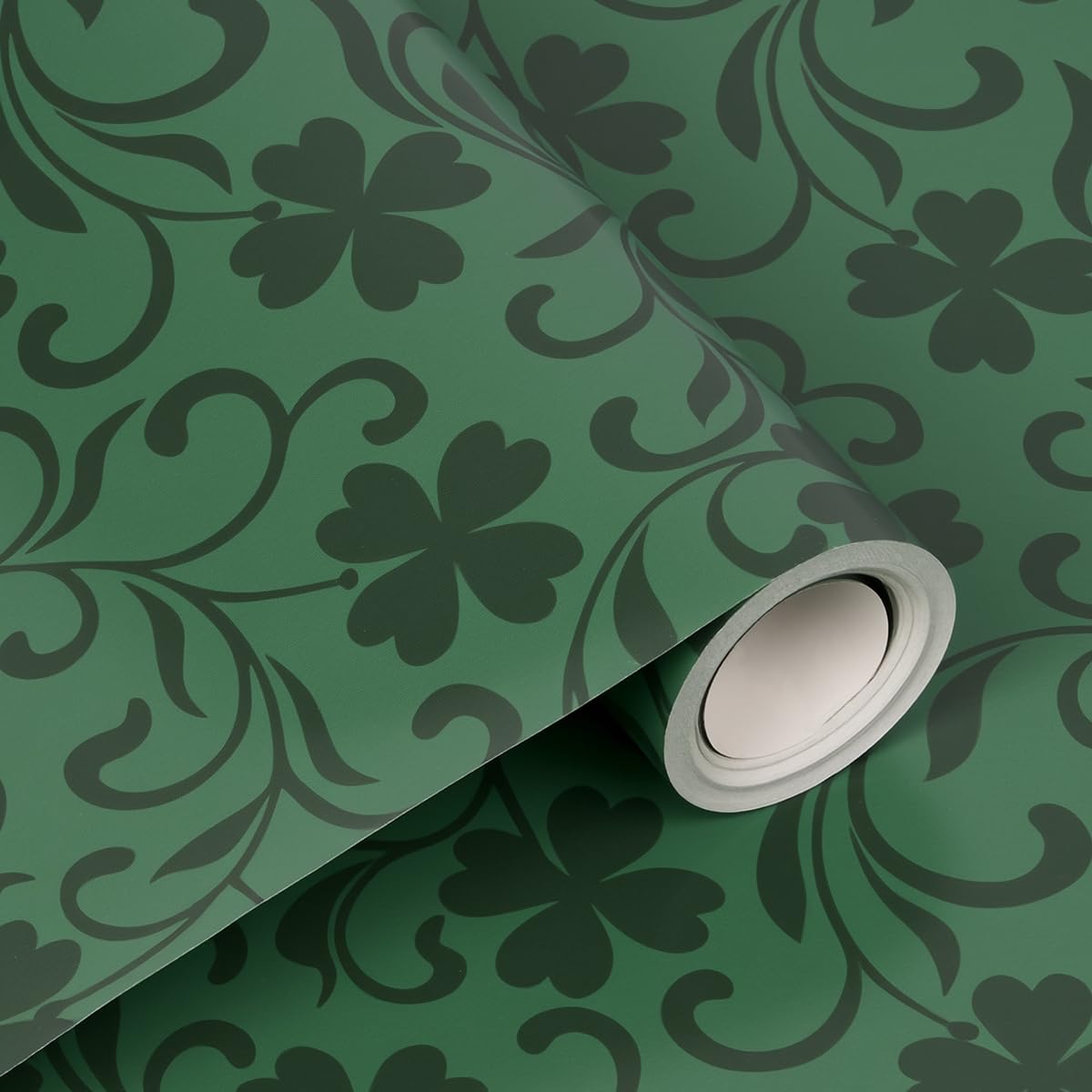 Green Gift Wrapping Paper Roll - Birthday Wrapping Paper Recyclable Four-leaf Clover Pattern Paper for Christmas, Wedding Gift Wrapping - 43cm x 10M