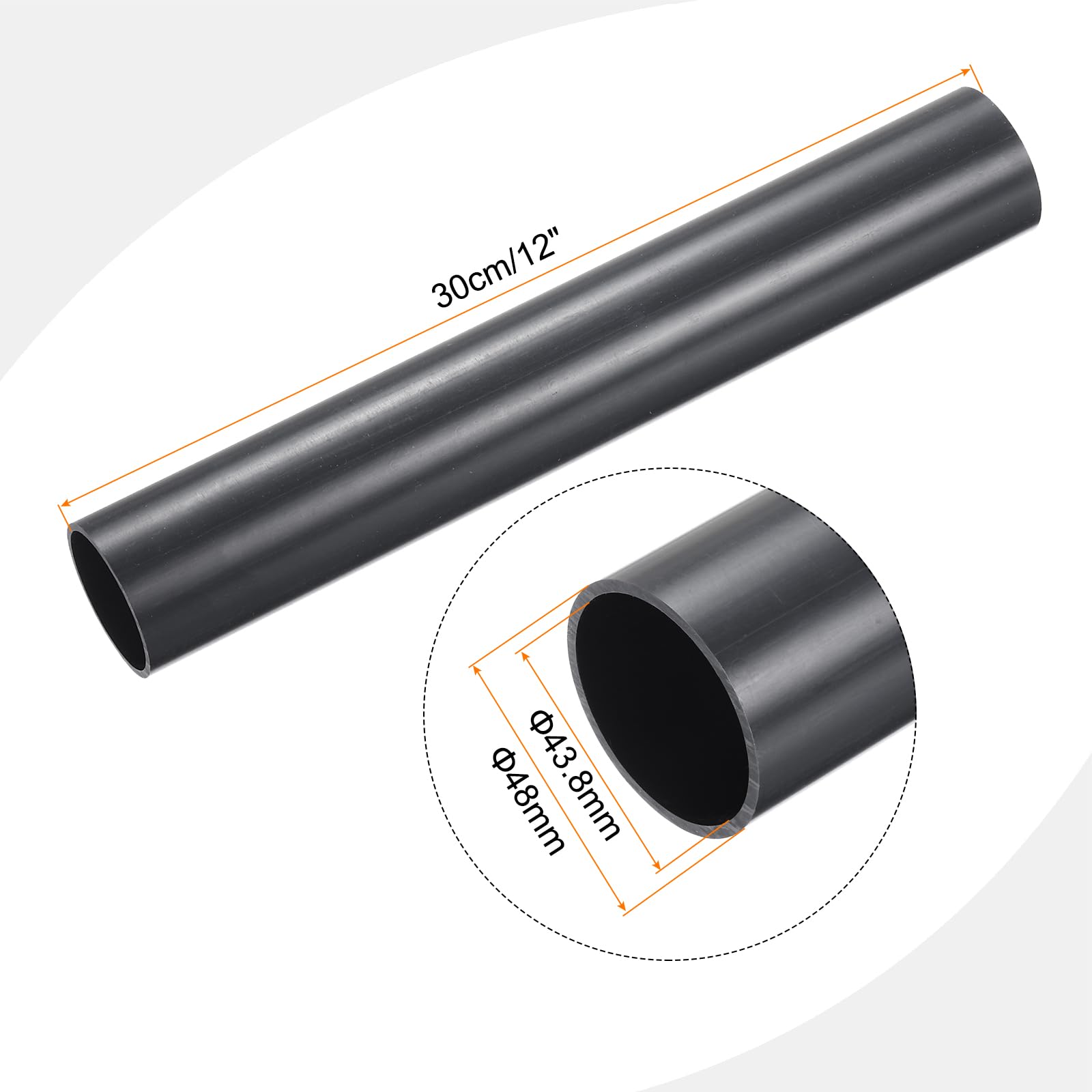 Tubo rígido Transparente de PVC, Tubo rígido de PVC for tubería de Agua de Acuario(40.6mmx48mmx0.5m)
