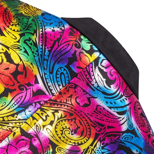 Image of Barry.Wang Mens Floral Blazer Suit Jacket Notched Lapel Casual Sport Coat