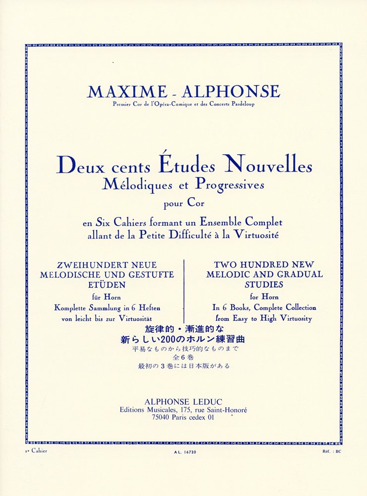 マキシム・アルフォンス: ホルンのための新しい200の練習曲集 第2巻