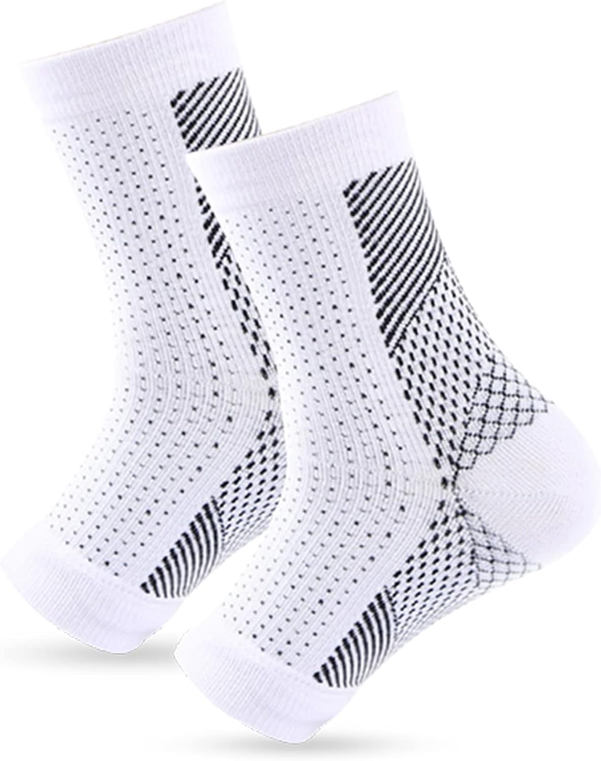 Royaloon Nylon Zoropie Soothesocks Compression Socks,Support Socks For Women Compression And Men,1 Rated Socks For Neuropathy,Plantar Fasciitis,Pain Relief And Ankle Length Brace Support,White-image-13