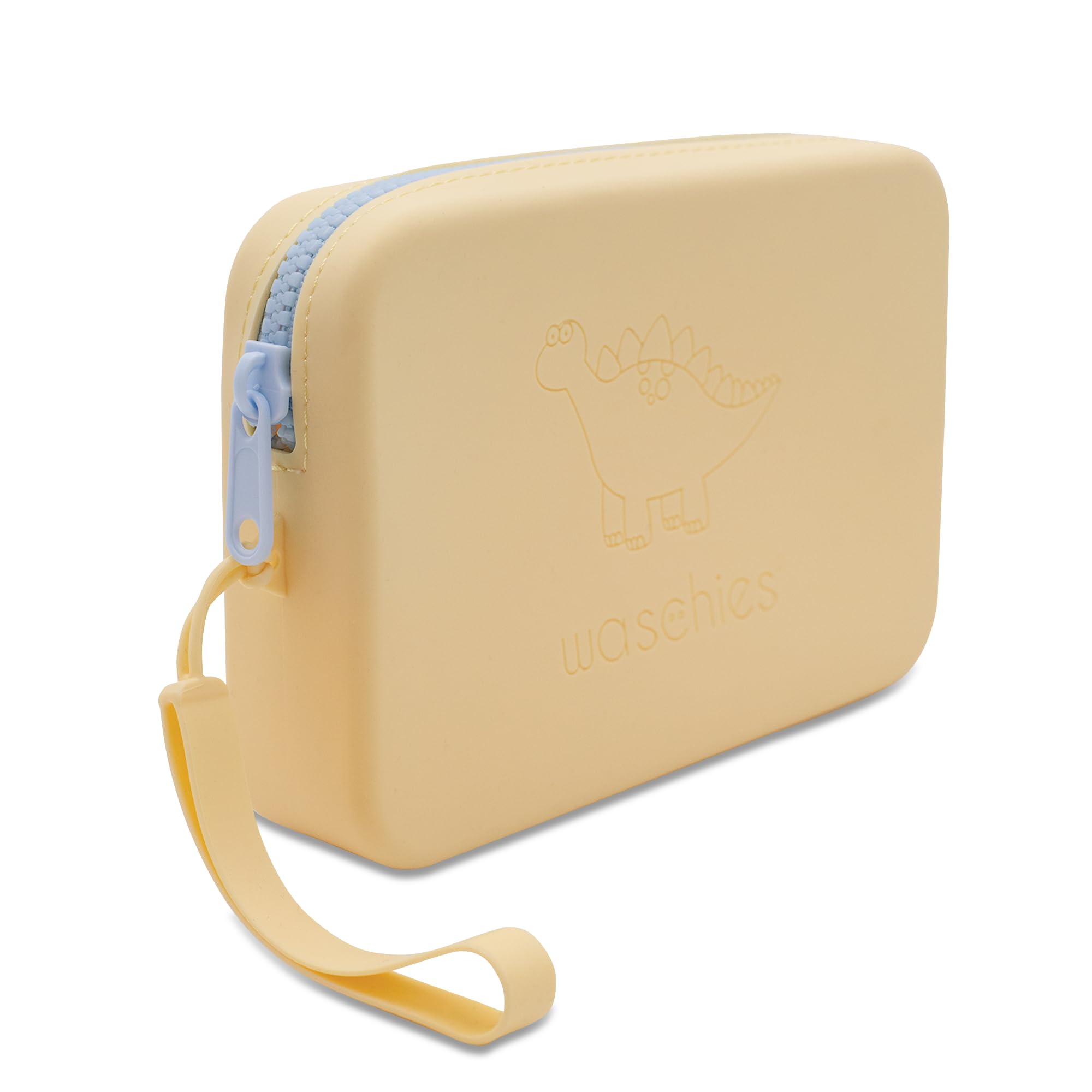 waschies "Travel Set Kids" bolsa de almacenamiento sostenible y repelente al agua con almohadillas lavables reutilizables para viajes, lavable, set de viaje y regalo, Color amarillo pastel., medium