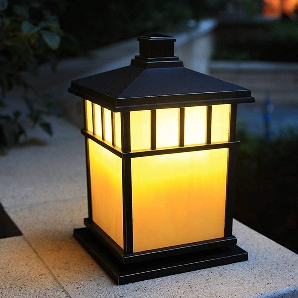 Lampe Colonne Lumineuse pour Jardin, Cour, Villa, aménagement paysager, Design créatif et étanche, Style Industriel Moderne et personnalisé, en PVC et Aluminium, 32 x 20 cm