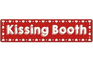 Kissing Booth Classic Design Decorative Wall Sign Valentine's Day Decor Love Heart Pattern Metal Farmhouse