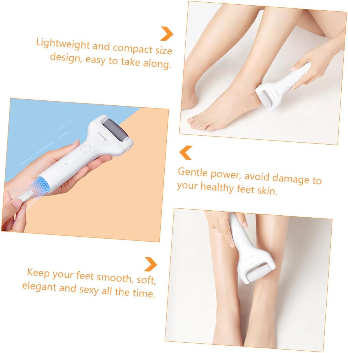1set Portable Foot File Pedicure Tool for Feet Care Beauty Rechargeable Electric