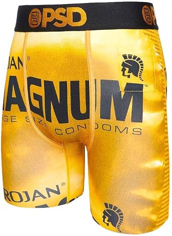PSD Mens Magnum Wrapper Boxer Briefs, Gold, XL